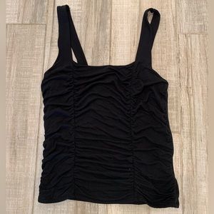 Express Ruched Black Tank Size Large